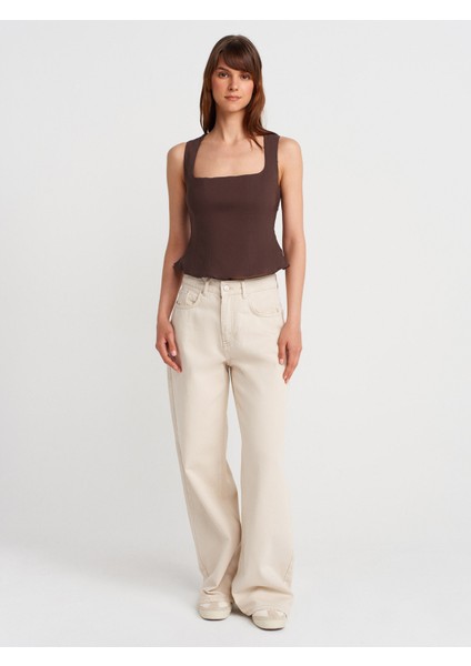 50860 Peplum Korse Top-Kahve fırsatları