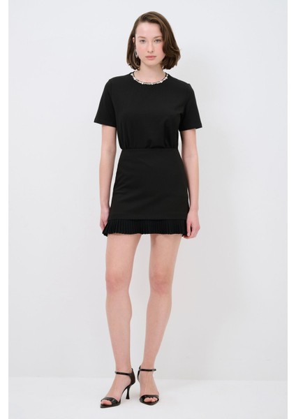 Piliseli Mini Etek Siyah 12742940004