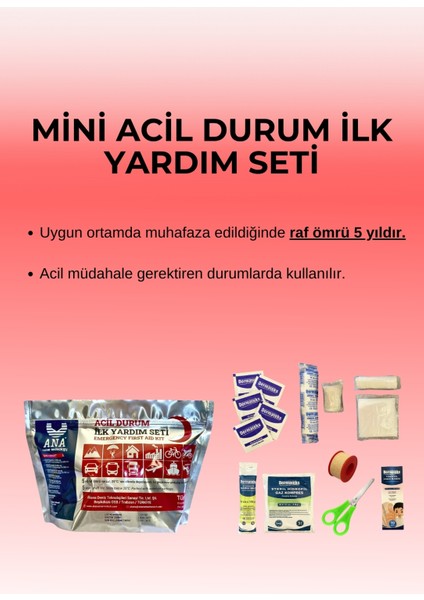 Acil Durum Ilk Yardım Seti Mini/b Paket modelleri