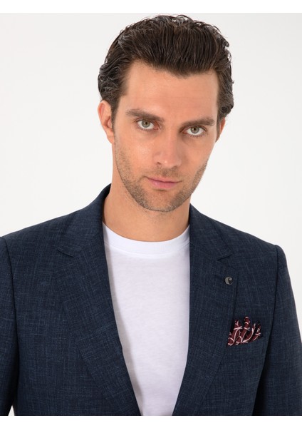 Erkek Lacivert Slim Fit Yün Ipek Karışımlı Takım Elbise 50306778-VR033 fiyatları