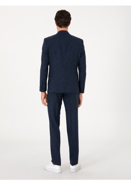 Erkek Lacivert Slim Fit Yün Ipek Karışımlı Takım Elbise 50306778-VR033 indirimleri