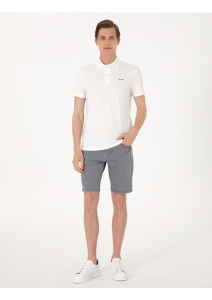 Erkek Ekru Slim Fit Örme Dokulu Polo Yaka Tişört 50309946-VR019 fırsatları