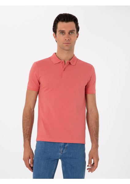 Erkek Pembe Slim Fit Basic Tişört 50310014-VR186