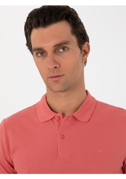 Erkek Pembe Slim Fit Basic Tişört 50310014-VR186