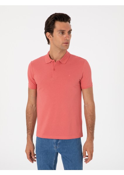 Erkek Pembe Slim Fit Basic Tişört 50310014-VR186