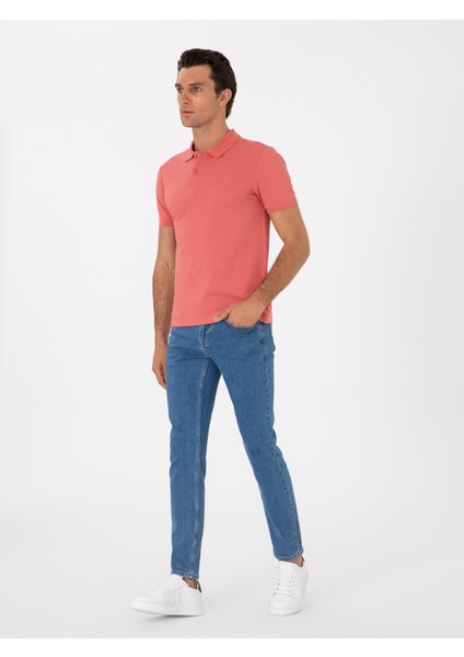 Erkek Pembe Slim Fit Basic Tişört 50310014-VR186