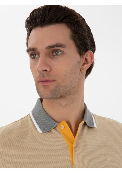Erkek Hardal Slim Fit Tişört 50284295-VR072