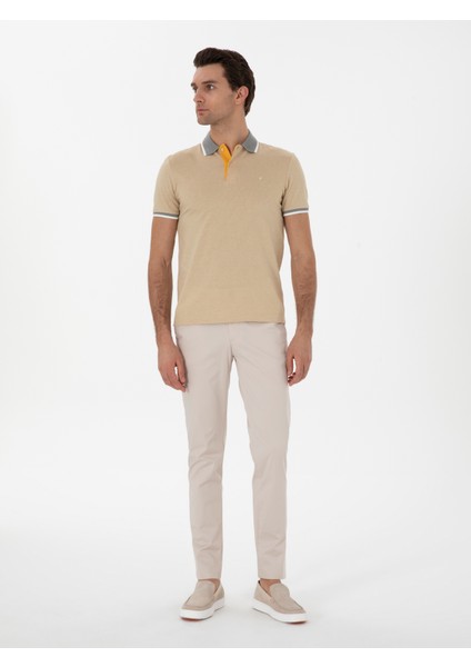 Erkek Hardal Slim Fit Tişört 50284295-VR072