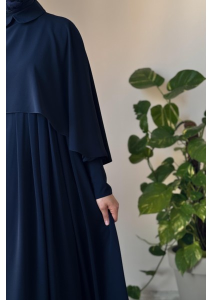 Pelerinli Elbise-Lacivert indirimleri