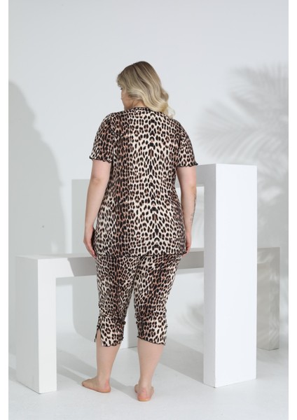 Angelique Bambu Kumaş Kısa Kol Dantel Detaylı Kadın Kapri Takım 22263 indirimleri