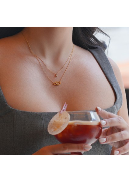 Üçgen Pırlanta Taşlı Kolye modelleri