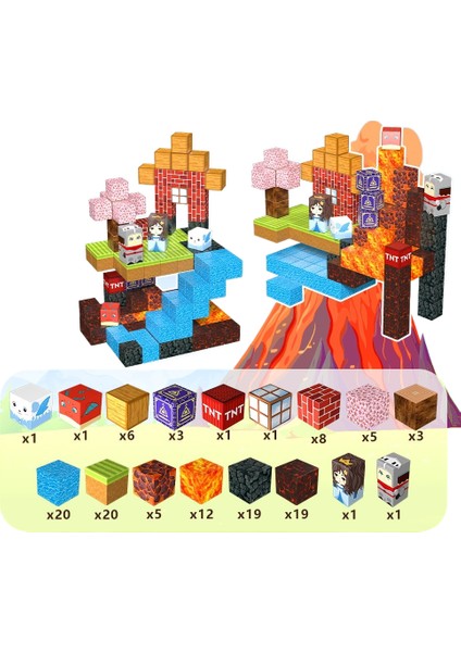 Manyetik Dünyam Yapı Taşları Bulmaca Rubik Küpü Yap Manyetik Vantuzlu Oyuncaklar Mini Çeşit Manyetik Küp Seti (Yurt Dışından)