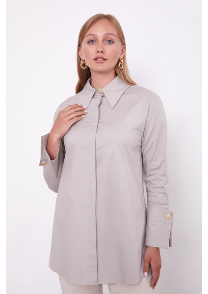 Taş Broş Düğme Detaylı Gömlek modelleri