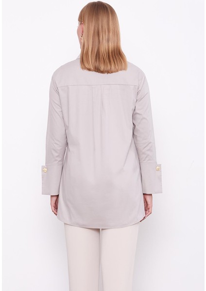 Taş Broş Düğme Detaylı Gömlek fırsatları