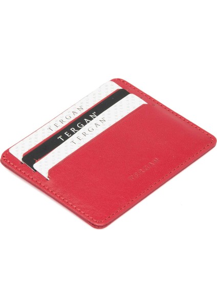 Kırmızı Hakiki Deri Unisex Kredi Kartlık - S1KK00001050-H4B