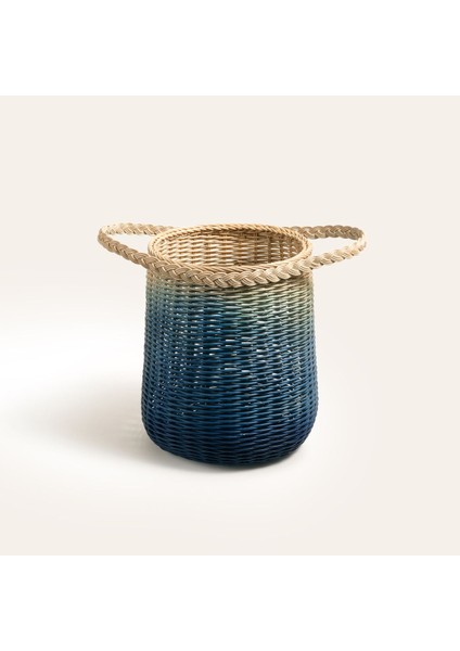 Java Rattan Sepet 30 cm Mavi