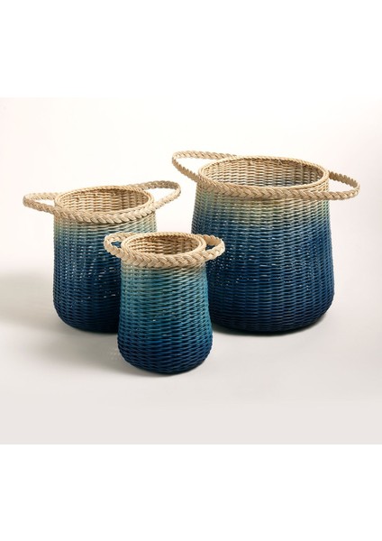 Java Rattan Sepet 30 cm Mavi