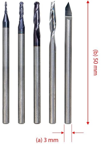 5527 Karbür Gravür Oyma Seti 5 Parça (Sap:3mm)