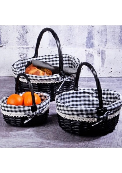 Black 3'lü Sepet Oval Sepet Ksv-Lny-09