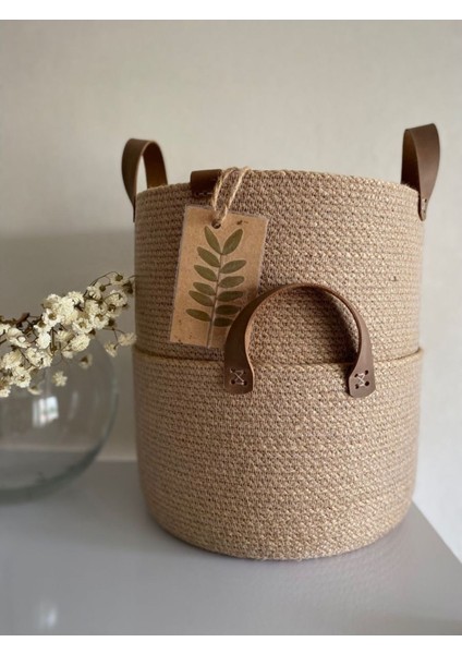Hasır Jüt Sepet Saksılık Dekoratif Düzenleyici