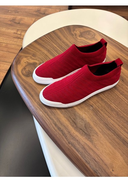 4224 Kırmızı Triko Erkek Sneakers - Erkek Spor Ayakkabı fiyatları