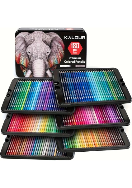 180 Renkli Profesyonel Sulu Boya Kalem Seti, Suluboya Kalemleri, Hediye Kalem Seti, Yüksek Pigment
