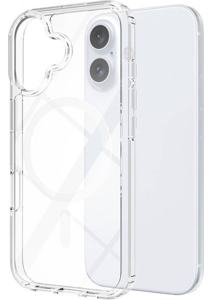 Apple iPhone 16 Uyumlu Magsafe Manyetik Wireless Kablosuz Şarj Destekli Sert Silikon Şeffaf Kapak