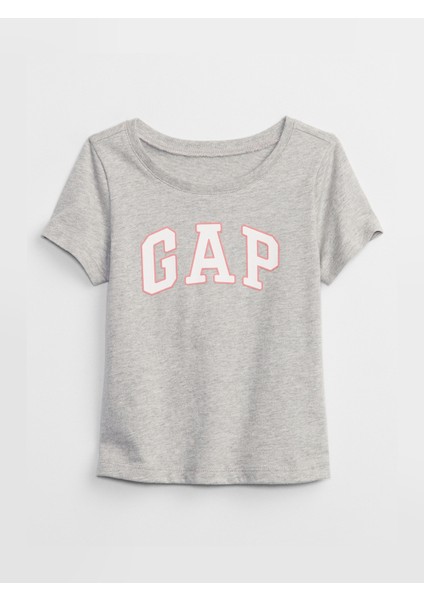 Kız Bebek Gri Gap Logo T-Shirt