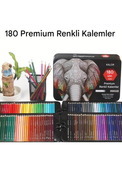 180 Renkli Profesyonel Sulu Boya Kalem Seti, Suluboya Kalemleri, Hediye Kalem Seti, Yüksek Pigment