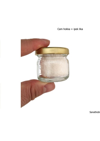 Ipek Likalı Cam Hokka Sarı Kapak, Hat Sanatı Kaliigrafi, Minyatür Tezhip HOKKA-28ML-2 Adet