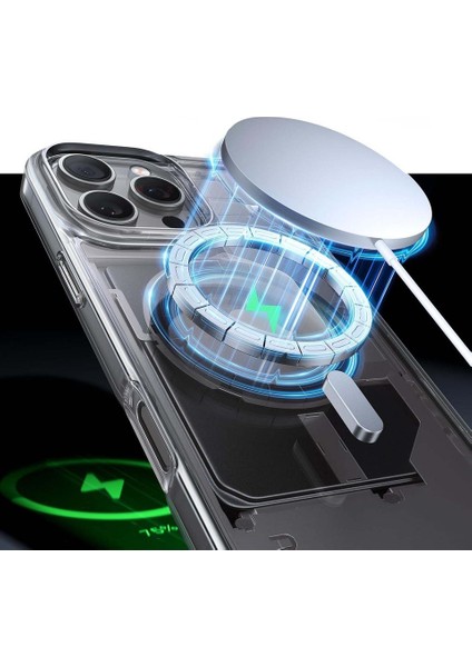 Apple iPhone 12/12 Pro Uyumlu Magsafe Manyetik Kablosuz Şarj Destekli Sert Silikon Şeffaf Kapak