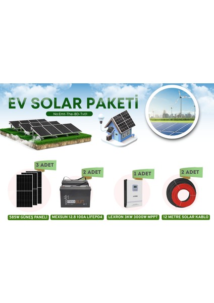 Lifepo4 Lityum Akülü Güneş Enerji Sistemi