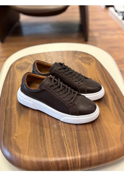 1090 Kahve Cilt Hakiki Deri Erkek Sneakers