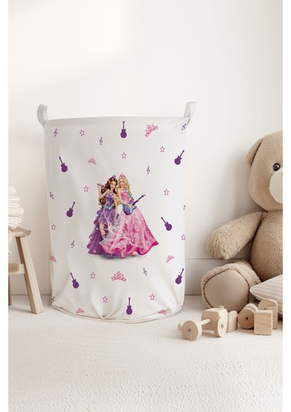 Müzikli Prensesler Desenli Çocuk ve Bebek Odası Düzenleyici Oyuncak Veya Kirli Sepeti TLAS-303