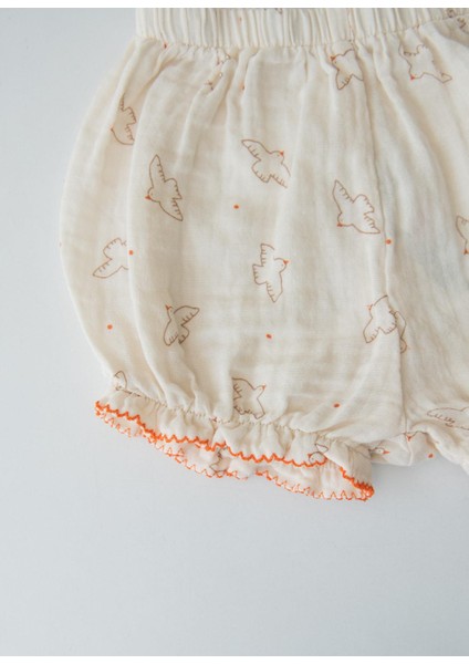 Organik Fly Bird Müslin 2'li Takım Natural