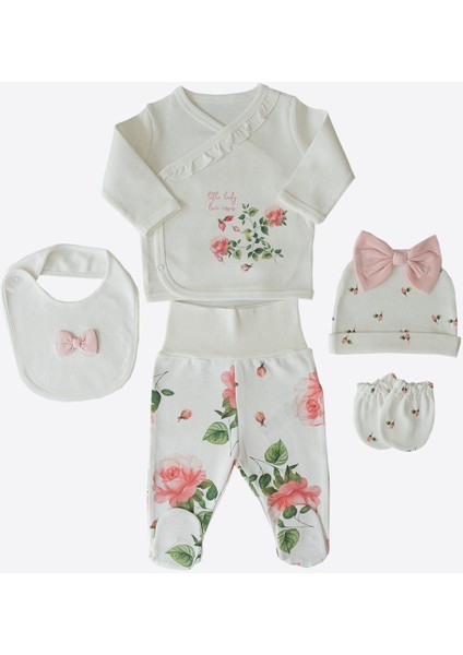 Organik Love Roses 5'li Hastane Çıkış Set Ekru fiyatları