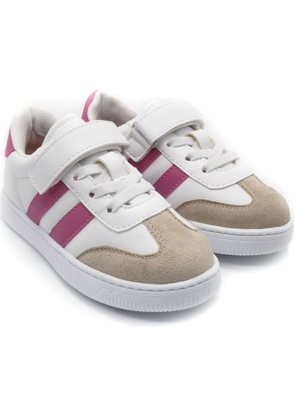 RAMBA DERİ GÖRÜNÜMLÜ MESH ASTARLI ÇOCUK SNEAKER - PEMBE - 4003 - 26