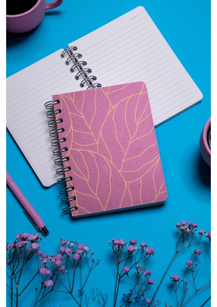 Fuşya Dal Spiralli Defter 12X17