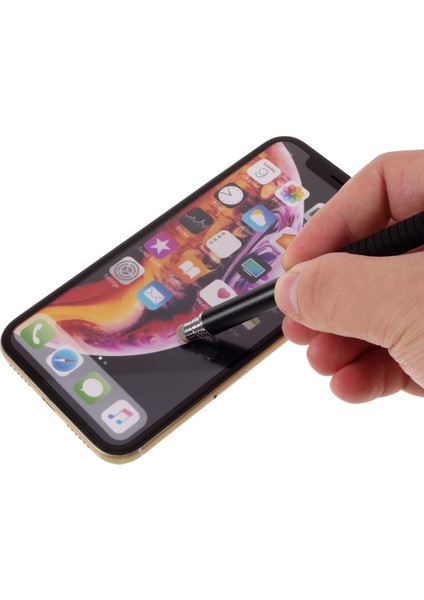 Kapasitif Dokunmatik Ekranlı Akıllı Telefon ve Tablet Için 2'si 1 Arada Disk Stylus Dokunmatik Ekran Kalemi - Siyah (Yurt Dışından)