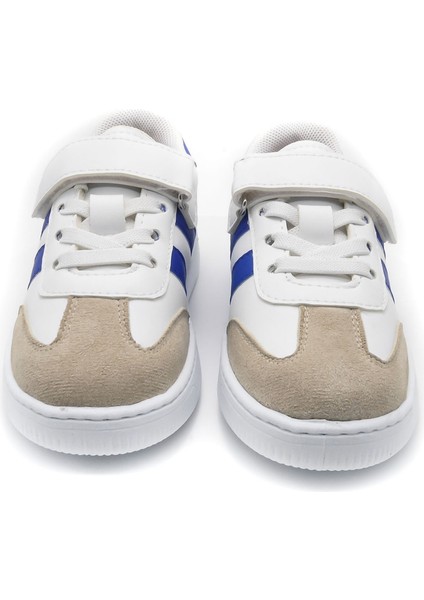 Ramba Deri Görünümlü Mesh Astarlı Çocuk Sneaker - Mavi - 4004