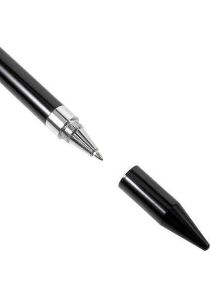 iPhone Samsung Sony Vb. Için Tükenmez Kalem Özelliğine Sahip 2'si 1 Arada Muto-Fonksiyonlu Stylus Kalem - Siyah (Yurt Dışından)