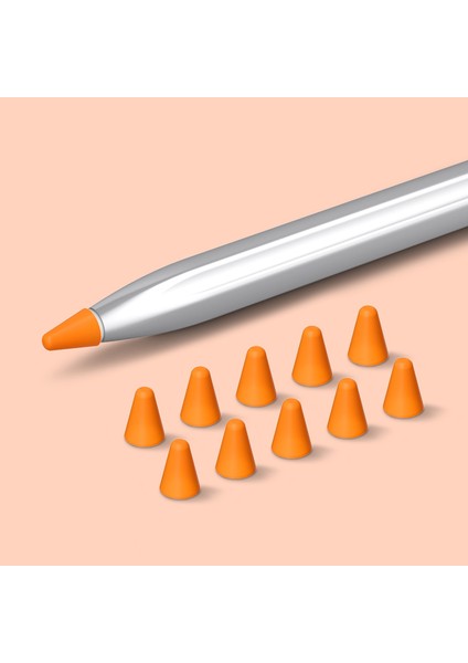 Huawei M-Pencil 2./1. Nesil 10 Adet Dokunmatik Ekran Kalem Ucu Kılıfı Silikon Kalem Ucu Kapağı-Turuncu (Yurt Dışından)