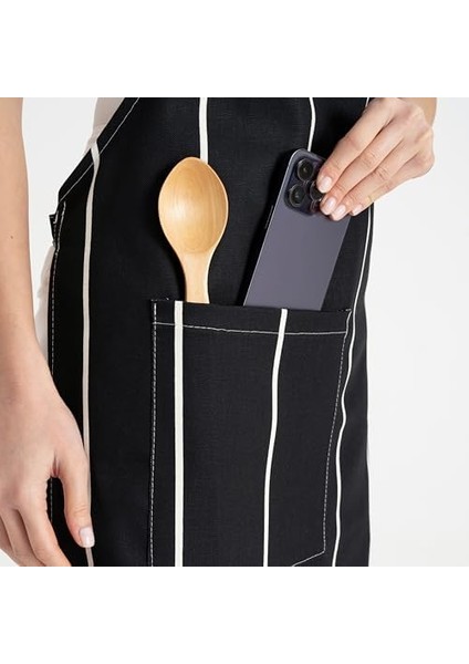 Menashop Büyük Cepli Mutfak Önlüğü, Yetişkinler Için Siyah Önlük, Erkekler Kadınlar Için Pişirme Önlükleri, Barbekü Önlükleri Ev, Restoran, El Sanatları, Bahçe, Barbekü, Okul modelleri