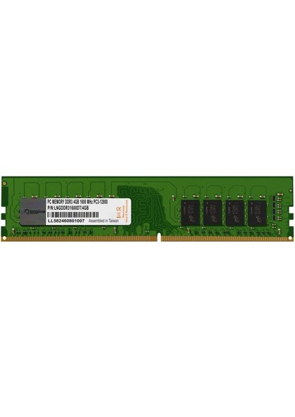 Menashop Metrashop LNGDDR31600DT/4GB 4gb Ddr3 1600MHZ Masaüstü Pc Bellek CL11 PC3-12800