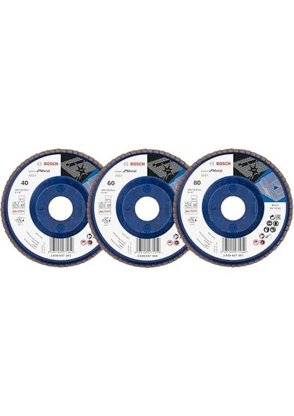 Menashop Professional 3 Adet Flap Disk Seti X551 Expert For Metal Çelik ve Paslanmaz Çelik Taşlama Için, Düz, 125 Mm, Kum Kalınlığı 40/60/80, Küçük Avuç Taşlama Makineleri Için Uygundur fiyatları
