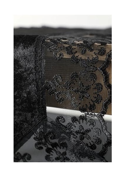 Menashop Fatih Güpürlü Kadife Runner - Siyah fiyatları