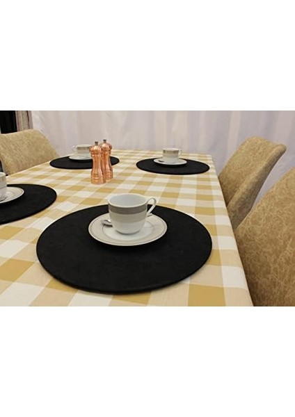 Menashop Kahverengi Renk Kare Desenli Full Akrilik Dertsiz Dokuma Masa Örtüsü 150X220 cm modelleri