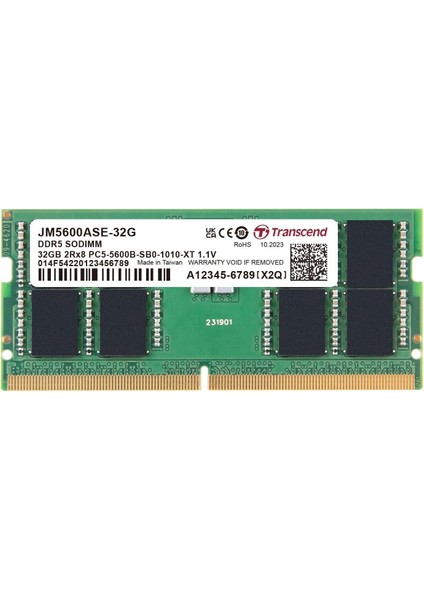 JM5600ASE-32G 32GB Ddr5 5600MHZ CL46 1.1V Notebook Ram
