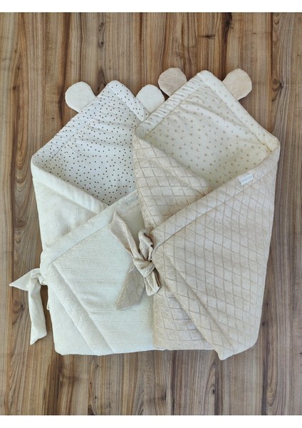 Ekru Kız Erkek Bebek Battaniyesi Doğal Uyku Kundağı Hastane Çıkışı Yenidoğan Mevsimlik Hediyelik modelleri