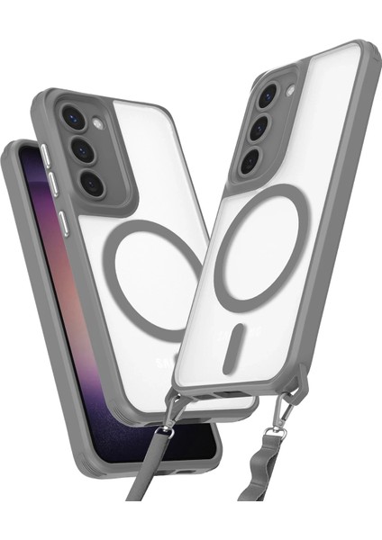 Samsung Galaxy S23 Kılıf Enka Magsafe Silikon Kılıf - Titan Gri Zrnet